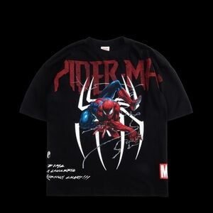Darc Sport x Civil Regime Spiderman Webs 199X Oversized Tee in Black - Large